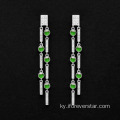 Жашыл түс ICY Jadeite Drops сөйкөлөрдүн зергер буюмдары